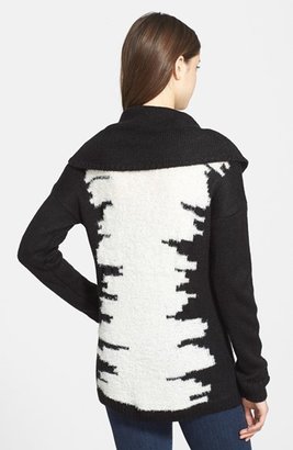 Kensie Fuzzy Knit Cowl Neck Sweater