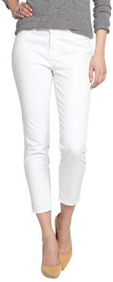 J Brand white stretch denim twill 'Romantic' skinny capri jeans