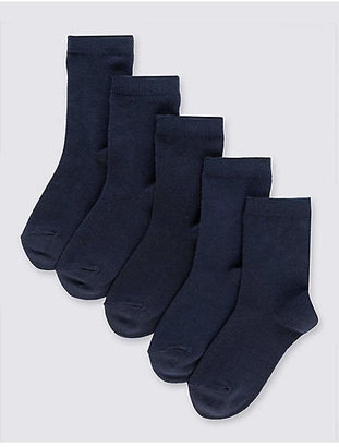 Marks and Spencer 5 Pairs of FreshfeetTM Cotton Rich School Socks (2-14 Years)