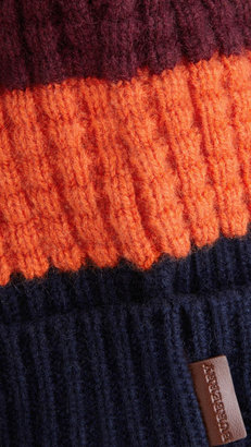 Burberry Wool Cashmere Block Stripe Beanie