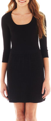 Takeout Take Out 3/4-Sleeve Skater Sweater Dress