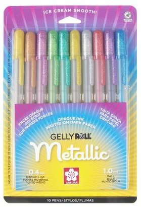 Sakura Gelly Roll Metallic Medium Point Pens, Pack of 10, Multi-Colour