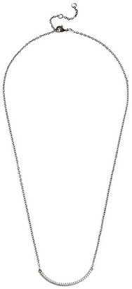 GUESS Hematite-Tone Cubic Zirconia Crescent Necklace