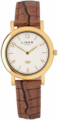 Links of London Noble slim brown leather watch
