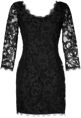 Diane von Furstenberg Lace Zarita Dress in Black
