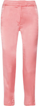 Kain Label Rory High-Waisted Washed-Silk Tapered Pants