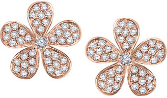 KC Designs Pink Gold and Diamond Flower Blossom Earrings