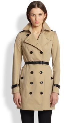 Burberry Berryford Leather-Trimmed Trenchcoat
