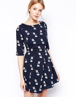 Sugarhill Boutique Music To My Ears Printed Dress - navy