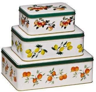 Premier Housewares Orchard Fruit Storage Tins - Set of 3