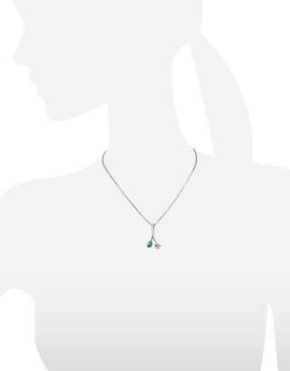 Diamond Star and Emerald 18K Gold Pendant Necklace