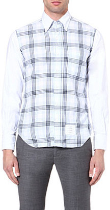 Thom Browne Checked shirt with contrast sleeves and collar