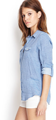 Forever 21 Soft Woven Button-Up Shirt