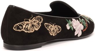 Alexander McQueen Floral Butterfly Embroidered Slipper