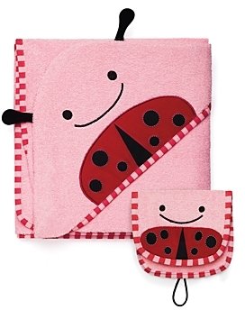 Skip Hop Infant Girls' Ladybug Zoo Towel & Mitt Set