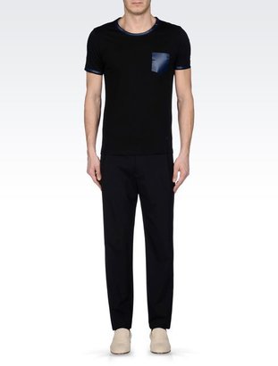 Giorgio Armani Trousers In Technical Fabric With Laser-Cut Detail