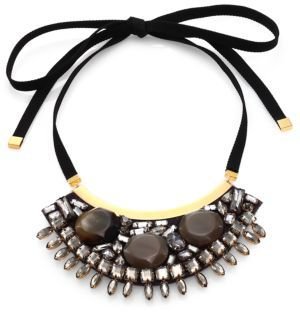Marni Horn & Crystal Bib Necklace