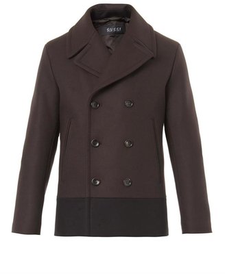 Gucci Bi-colour wool pea coat