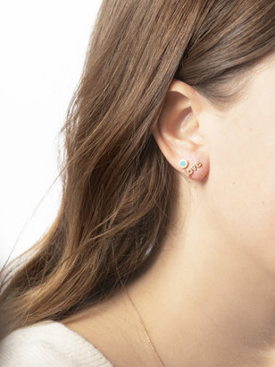 Jennifer Meyer Mini Turquoise Inlay Circle Stud Earrings