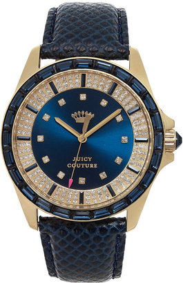 Juicy Couture Women's Stella Navy Embossed Leather Strap Watch 40mm 1901124