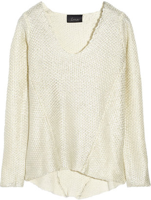 Line The After Party metallic textured-knit sweater