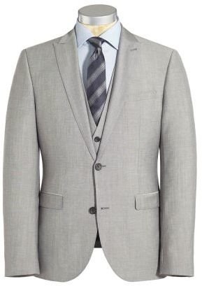 Next Signture Light Grey Slim Fit Suit: Jacket