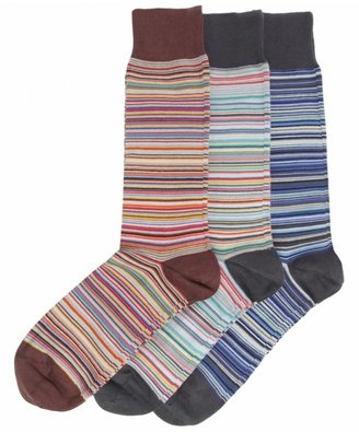 Paul Smith Men's Three Pack of Striped Socks