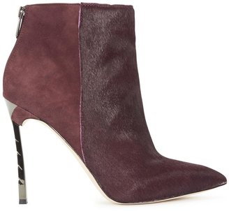 Sam Edelman Plum suede and calf hair ankle boots