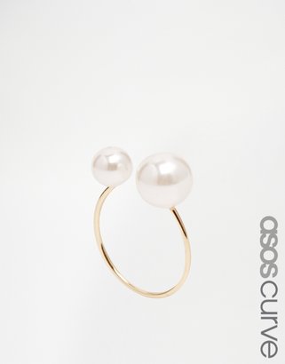ASOS CURVE Double Faux Pearl Ring