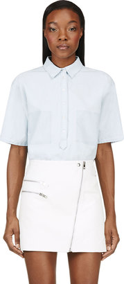 Band Of Outsiders Blue Denim Shadow Pocket Blouse