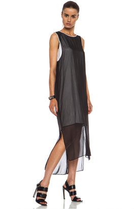 Helmut Lang Vanish Double Layer Poly Dress in Black