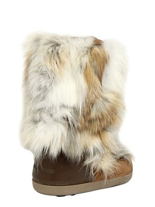 DSquared 1090 Fox Fur & Suede Snow Boots