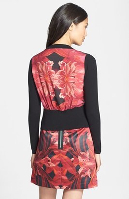 Ted Baker 'Jungle Orchid' Print Back Cardigan