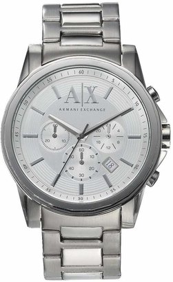 Armani Exchange Silver Dial Chronograph Mens Watch