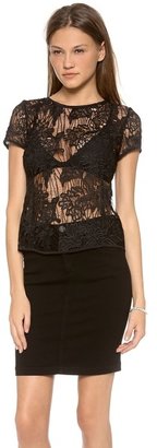 Rebecca Taylor Floral Lace Tee
