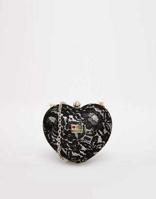 Love Moschino Lace Heart Clutch Bag