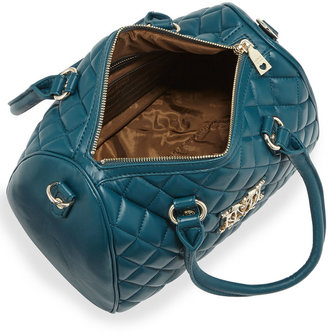 Love Moschino Quilted Faux-Leather Mini Duffel Bag, Teal