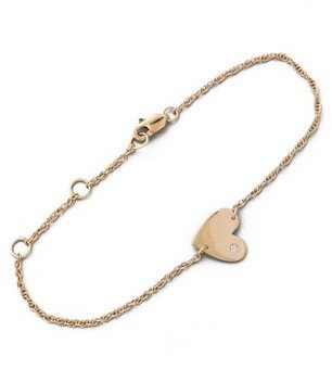 Jennifer Zeuner Jewelry Heart Chain Bracelet with Diamond