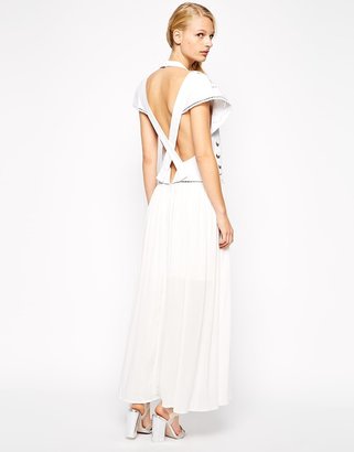 Alice McCall Maxi Dress with Cut Out Detail and Cross Back