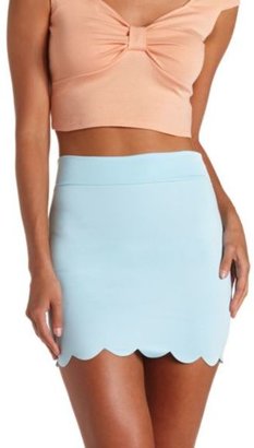Charlotte Russe Scalloped Bodycon Mini Skirt