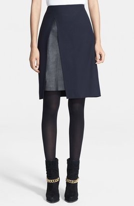 3.1 Phillip Lim Leather Inset Techno Jersey Skirt