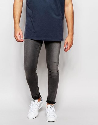 ASOS Extreme Super Skinny Jeans In Cropped Length In Grey - Grey
