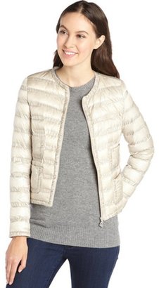 Moncler beige box quilted 'Lissy' down filled jacket