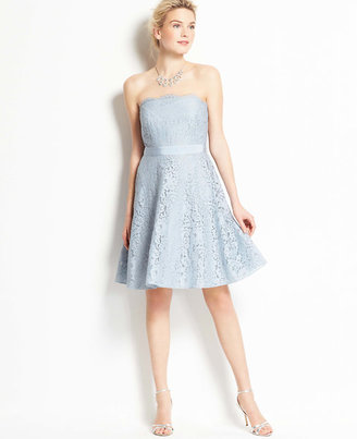 Ann Taylor Petite Scalloped Strapless Lace Dress