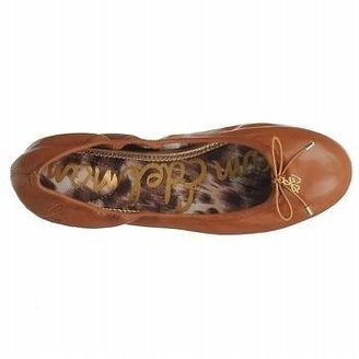 Sam Edelman Felicia Ballet Flat Saddle Chocolate Brown Leather logo charm NEW