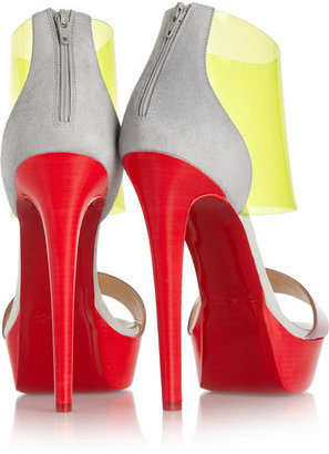 Christian Louboutin Dufoura metallic-leather, PVC and suede sandals