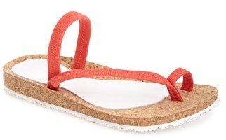 OTZ 'Diana' Stonewashed Linen Toe Strap Comfort Sandal (Women)