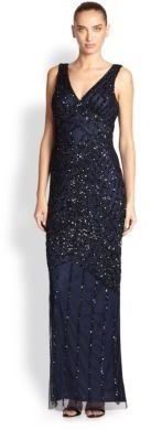 Aidan Mattox Sequined Tulle Gown