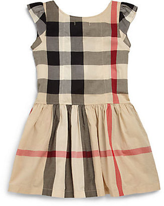 Burberry Little Girl's Gathered Cotton Check Dress