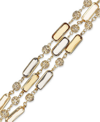 Charter Club Gold-Tone Crystal Three-Row Bracelet